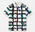 Monic 'Get Grid' Print Golf Shirt